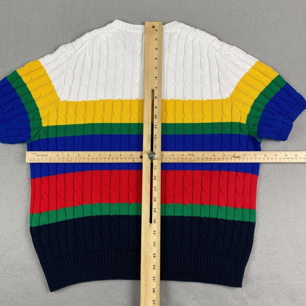 Polo Ralph Lauren Womens Cable Knit pocket Sweater 2XL colorful Preppy pony - Picture 11 of 14